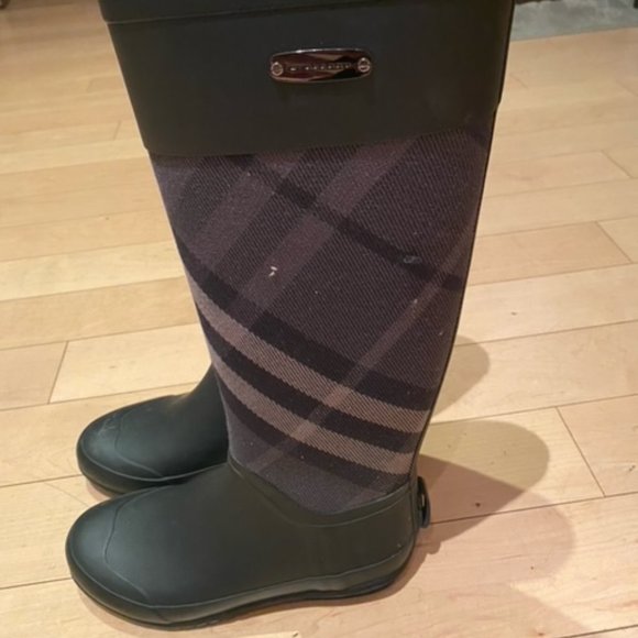 Burberry Rubber Knee High Rain Boots - Picture 1 of 3